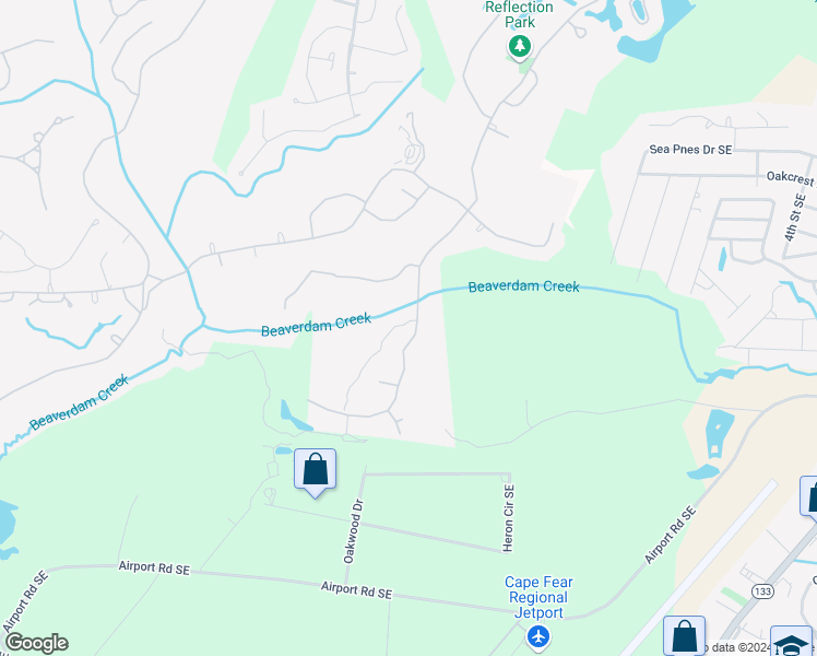 map of restaurants, bars, coffee shops, grocery stores, and more near 4525 Regency Crossing in Southport