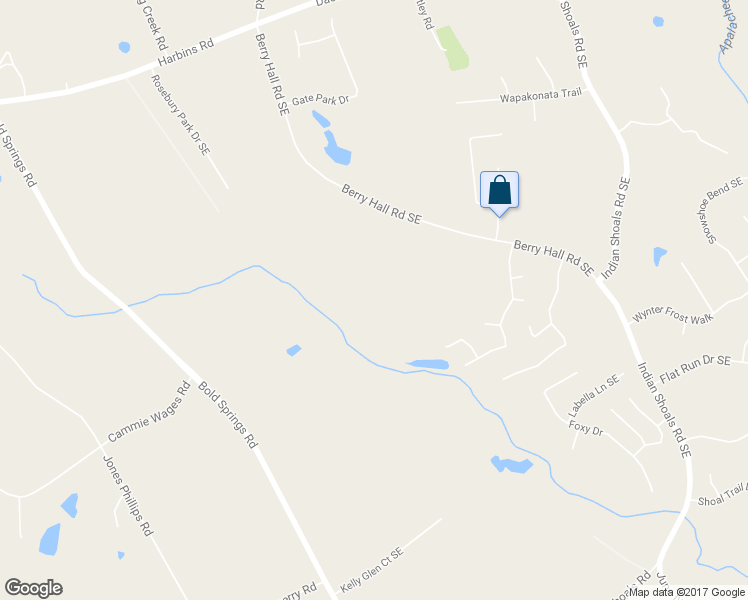 map of restaurants, bars, coffee shops, grocery stores, and more near 2500 Berry Hall Road Southeast in Bethlehem