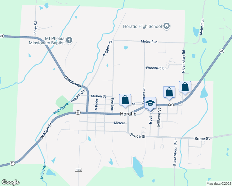 map of restaurants, bars, coffee shops, grocery stores, and more near 405 Stuben Street in Horatio