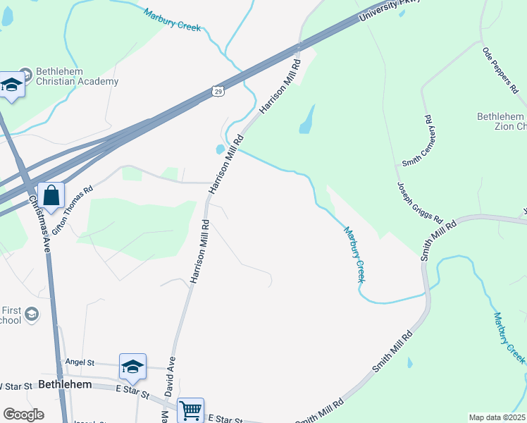 map of restaurants, bars, coffee shops, grocery stores, and more near 898 Harrison Mill Road in Winder