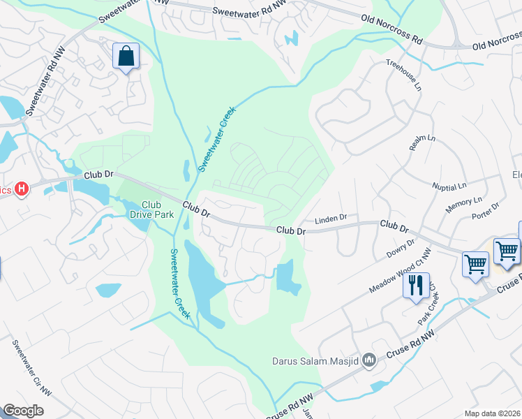 map of restaurants, bars, coffee shops, grocery stores, and more near 3186 Long Iron Drive in Lawrenceville