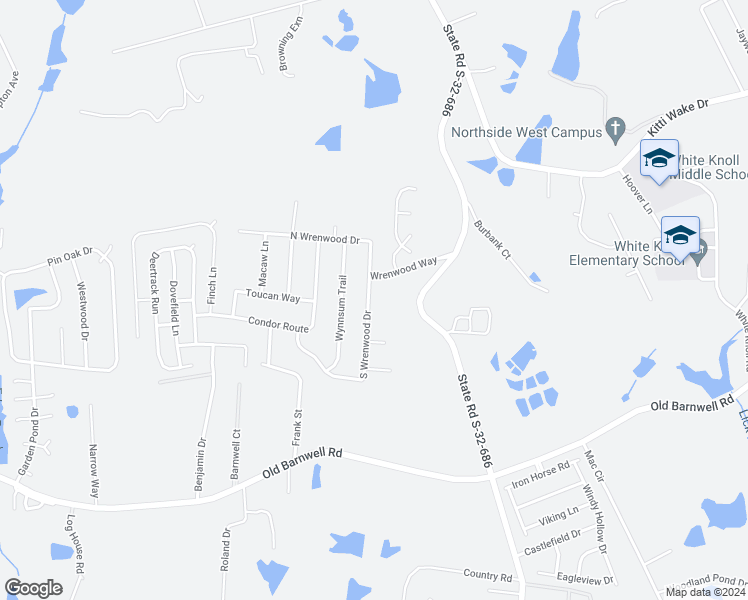 map of restaurants, bars, coffee shops, grocery stores, and more near 109 South Wrenwood Drive in Lexington