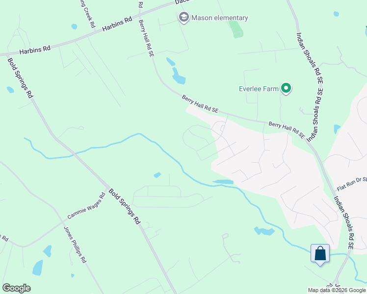 map of restaurants, bars, coffee shops, grocery stores, and more near 2500 Berry Hall Road Southeast in Bethlehem