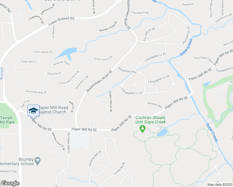 map of restaurants, bars, coffee shops, grocery stores, and more near 3718 Trotters Court Southeast in Marietta