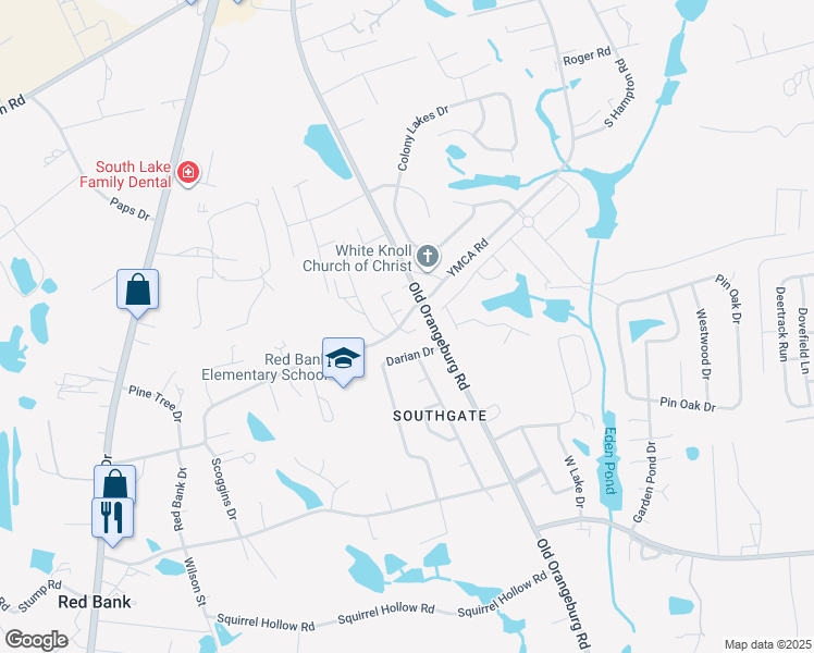 map of restaurants, bars, coffee shops, grocery stores, and more near 112 Darian Drive in Lexington