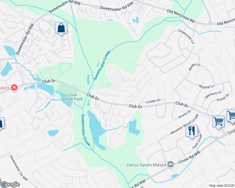map of restaurants, bars, coffee shops, grocery stores, and more near 3186 Long Iron Drive in Lawrenceville