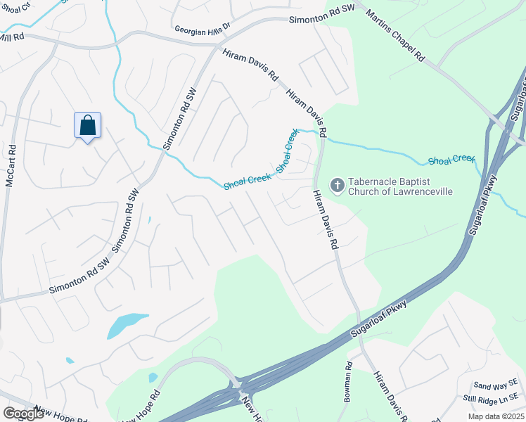 map of restaurants, bars, coffee shops, grocery stores, and more near 1004 Spruce Creek Lane in Lawrenceville