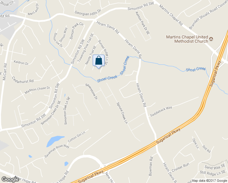 map of restaurants, bars, coffee shops, grocery stores, and more near 1004 Spruce Creek Lane in Lawrenceville