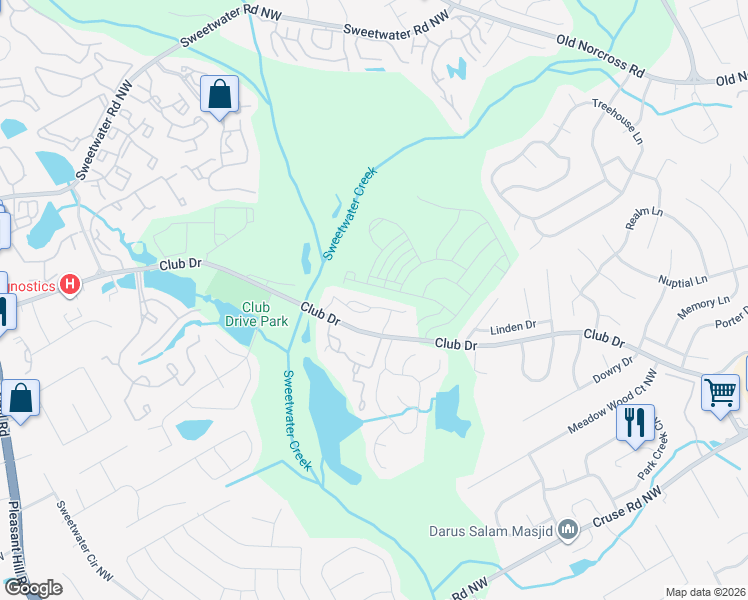map of restaurants, bars, coffee shops, grocery stores, and more near 3235 Long Iron Drive in Lawrenceville
