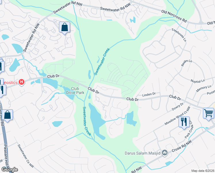 map of restaurants, bars, coffee shops, grocery stores, and more near 3235 Long Iron Drive in Lawrenceville