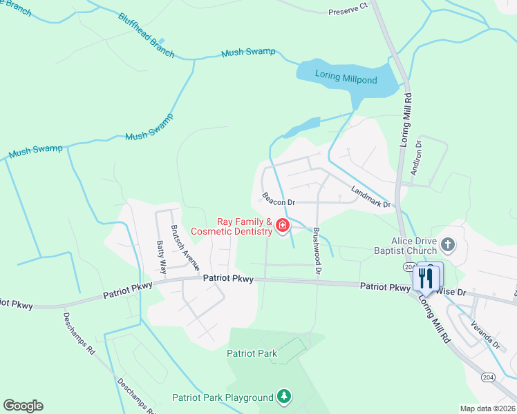 map of restaurants, bars, coffee shops, grocery stores, and more near 40 Shadybrook Court in Sumter