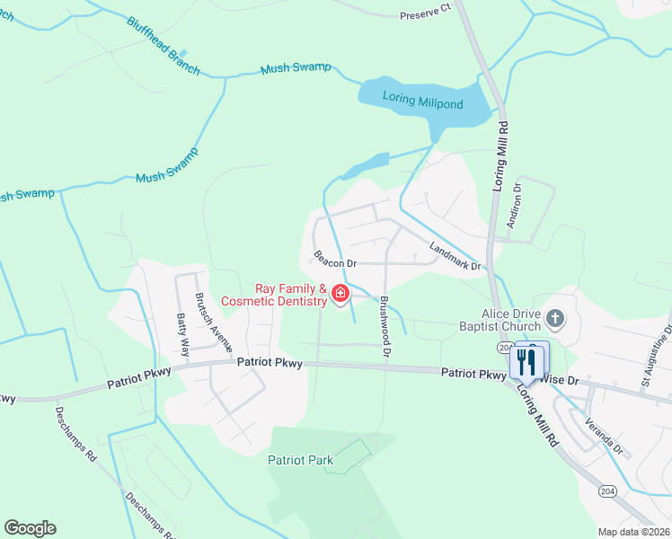 map of restaurants, bars, coffee shops, grocery stores, and more near 3562 Beacon Drive in Sumter