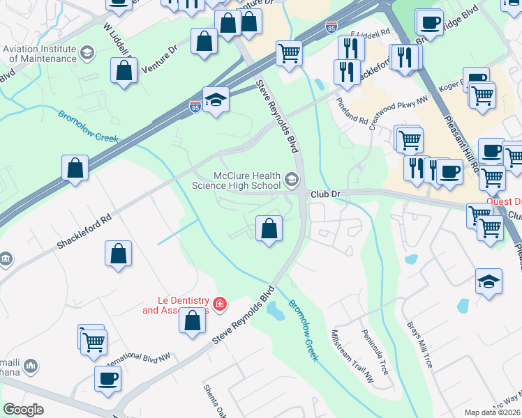 map of restaurants, bars, coffee shops, grocery stores, and more near 4021 Stillwater Drive in Duluth