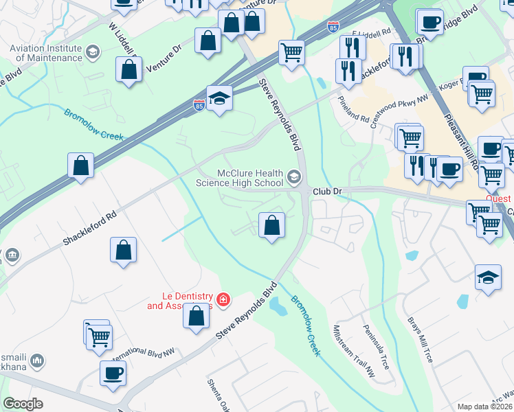 map of restaurants, bars, coffee shops, grocery stores, and more near 4066 Stillwater Drive in Duluth