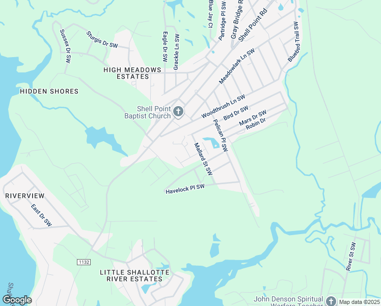 map of restaurants, bars, coffee shops, grocery stores, and more near 1544 Coot Street in Shallotte
