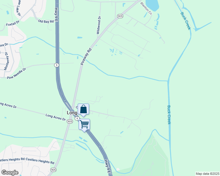 map of restaurants, bars, coffee shops, grocery stores, and more near 10942 South Carolina 905 in Longs