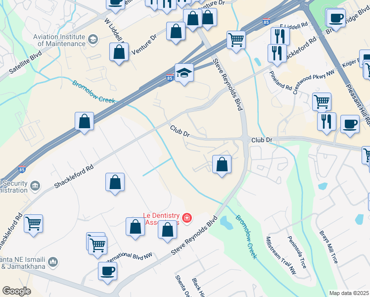 map of restaurants, bars, coffee shops, grocery stores, and more near 4183 Stillwater Drive in Duluth