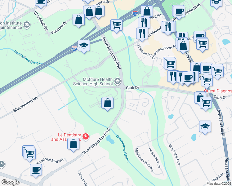 map of restaurants, bars, coffee shops, grocery stores, and more near in Gwinnett County