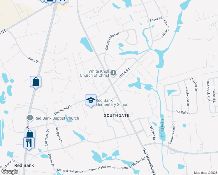 map of restaurants, bars, coffee shops, grocery stores, and more near 345 Community Drive in Lexington