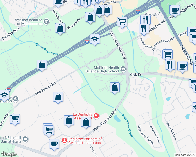 map of restaurants, bars, coffee shops, grocery stores, and more near 3988 Stillwater Drive in Duluth