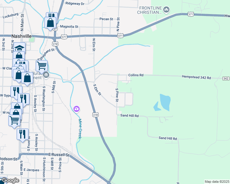 map of restaurants, bars, coffee shops, grocery stores, and more near 302 South Pine Street in Nashville