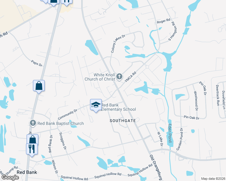 map of restaurants, bars, coffee shops, grocery stores, and more near 345 Community Drive in Lexington