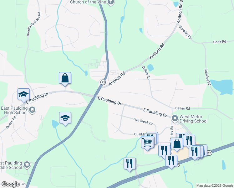 map of restaurants, bars, coffee shops, grocery stores, and more near 285 Tibbitts Drive in Dallas