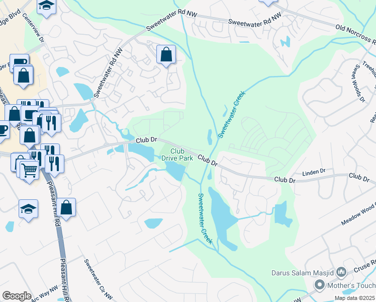 map of restaurants, bars, coffee shops, grocery stores, and more near 3259 Tennington Place in Lawrenceville