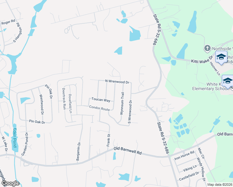 map of restaurants, bars, coffee shops, grocery stores, and more near 121 Condor Route in Lexington