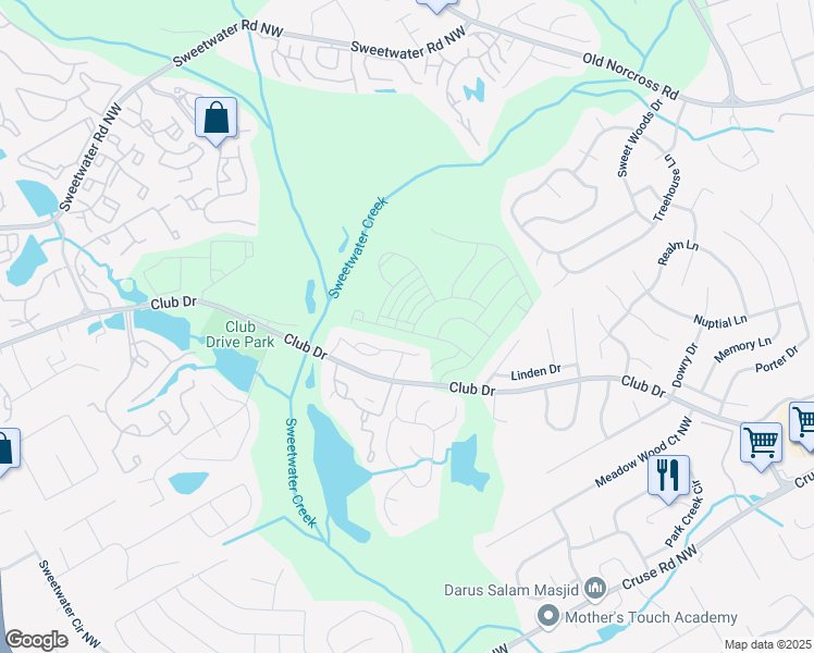 map of restaurants, bars, coffee shops, grocery stores, and more near 4065 Holland Grove Road in Lawrenceville