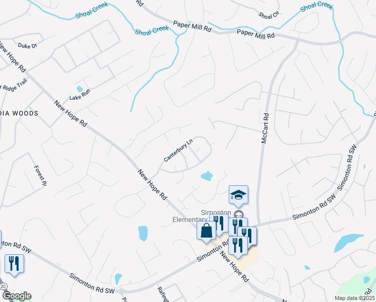 map of restaurants, bars, coffee shops, grocery stores, and more near 665 Wallington Way in Lawrenceville