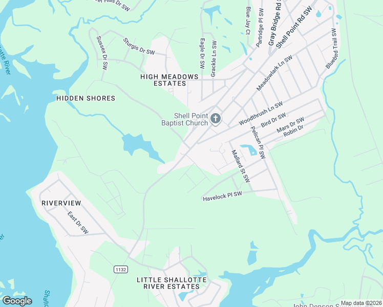 map of restaurants, bars, coffee shops, grocery stores, and more near 3119 Shell Point Road in Shallotte