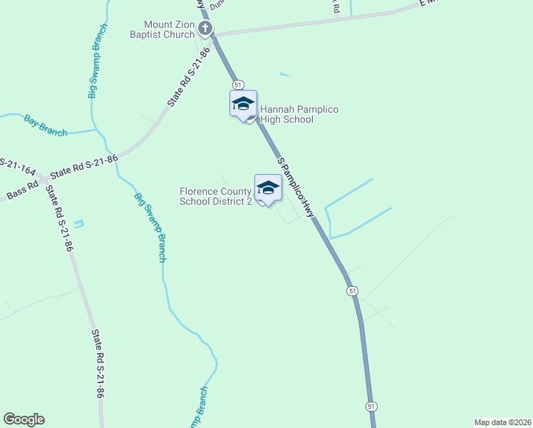 map of restaurants, bars, coffee shops, grocery stores, and more near 2131 South Pamplico Highway in Pamplico