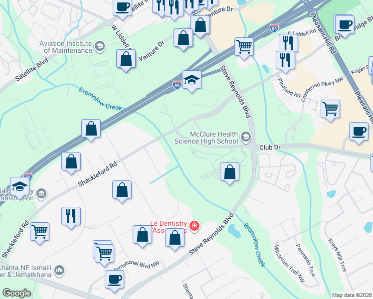 map of restaurants, bars, coffee shops, grocery stores, and more near 4248 Stillwater Drive in Duluth