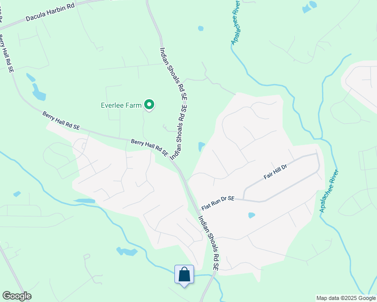map of restaurants, bars, coffee shops, grocery stores, and more near 3903 Indian Shoals Road Southeast in Bethlehem