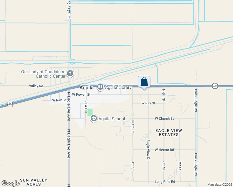 map of restaurants, bars, coffee shops, grocery stores, and more near 151 West Powell Street in Aguila