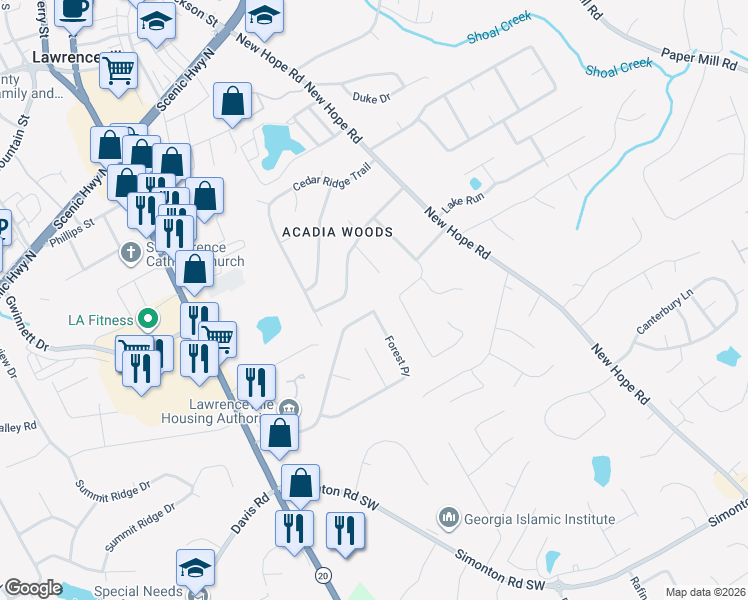 map of restaurants, bars, coffee shops, grocery stores, and more near 559 1st Street in Lawrenceville