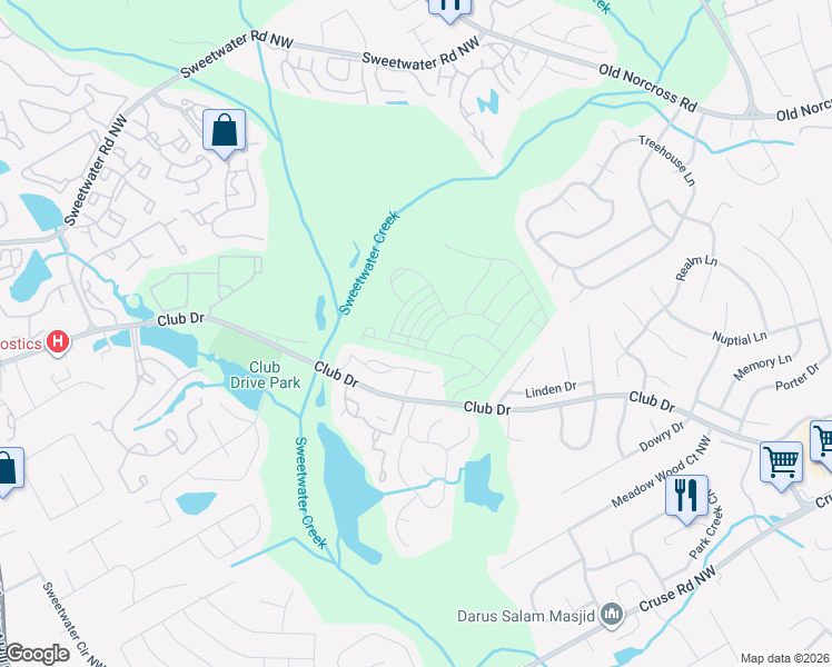 map of restaurants, bars, coffee shops, grocery stores, and more near 3193 Long Iron Drive in Lawrenceville