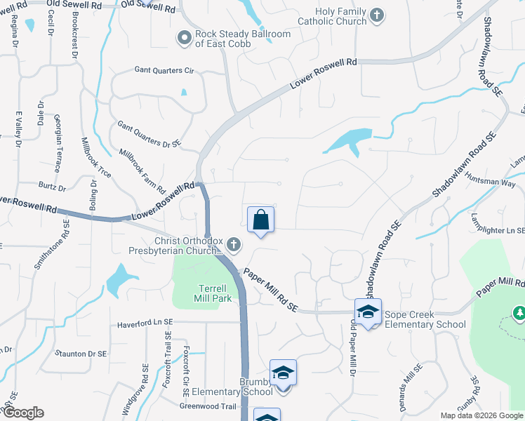 map of restaurants, bars, coffee shops, grocery stores, and more near 3166 Hunterdon Court in Marietta