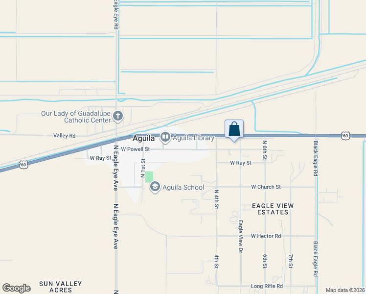 map of restaurants, bars, coffee shops, grocery stores, and more near 151 West Powell Street in Aguila