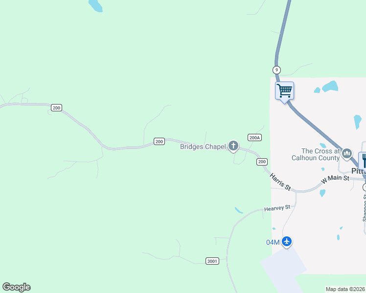 map of restaurants, bars, coffee shops, grocery stores, and more near 103 County Road 200 in Pittsboro