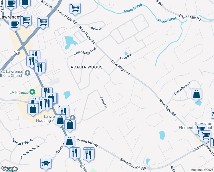 map of restaurants, bars, coffee shops, grocery stores, and more near 538 1st Street in Lawrenceville