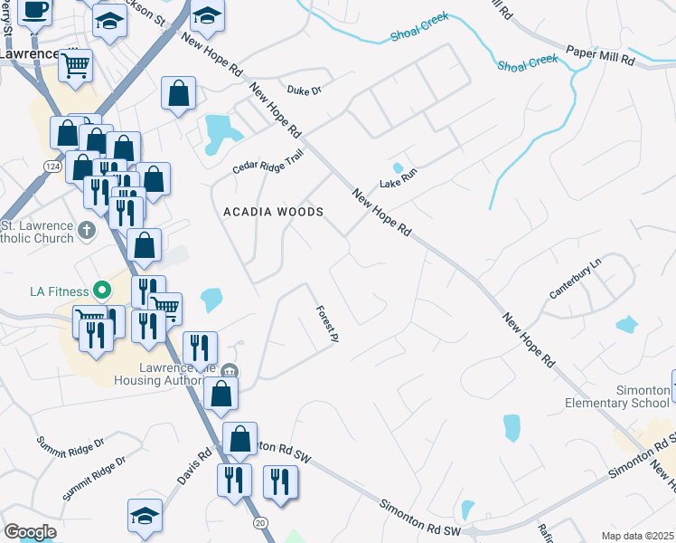 map of restaurants, bars, coffee shops, grocery stores, and more near 538 1st Street in Lawrenceville