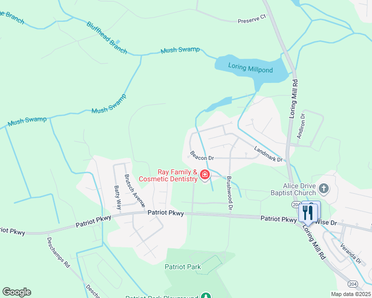 map of restaurants, bars, coffee shops, grocery stores, and more near 3610 Beacon Drive in Sumter