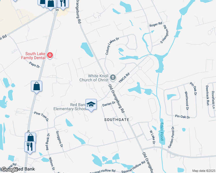 map of restaurants, bars, coffee shops, grocery stores, and more near 345 Community Drive in Lexington
