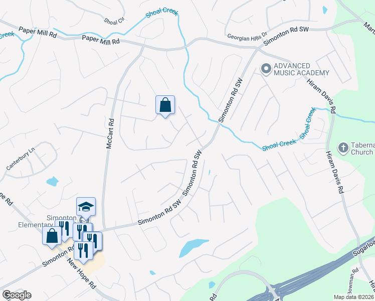 map of restaurants, bars, coffee shops, grocery stores, and more near 569 Kirtley Court in Lawrenceville