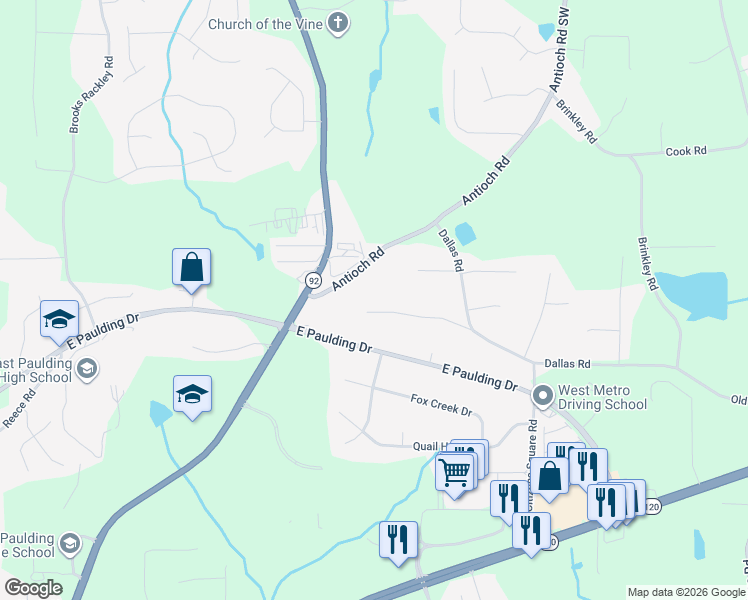 map of restaurants, bars, coffee shops, grocery stores, and more near 285 Tibbitts Drive in Dallas