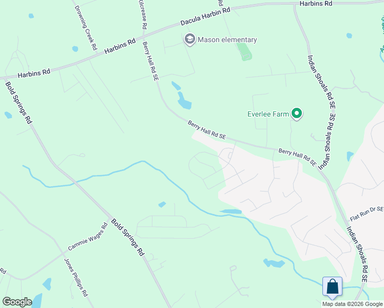map of restaurants, bars, coffee shops, grocery stores, and more near 2437 Berry Hall Road Southeast in Bethlehem