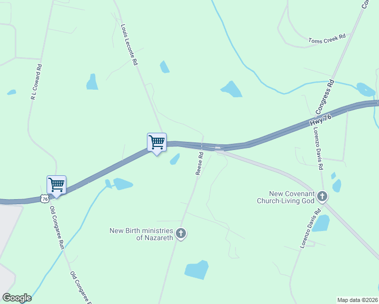 map of restaurants, bars, coffee shops, grocery stores, and more near 10601 Garners Ferry Road in Eastover
