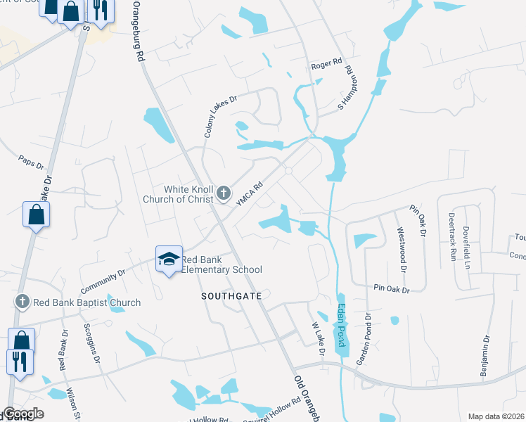 map of restaurants, bars, coffee shops, grocery stores, and more near 456 Ymca Road in Lexington
